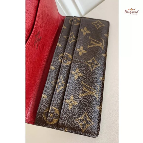 Authentic Louis Vuitton Monogram Coated Canvas Leather Red Josephine Long Wallet - Picture 14 of 14